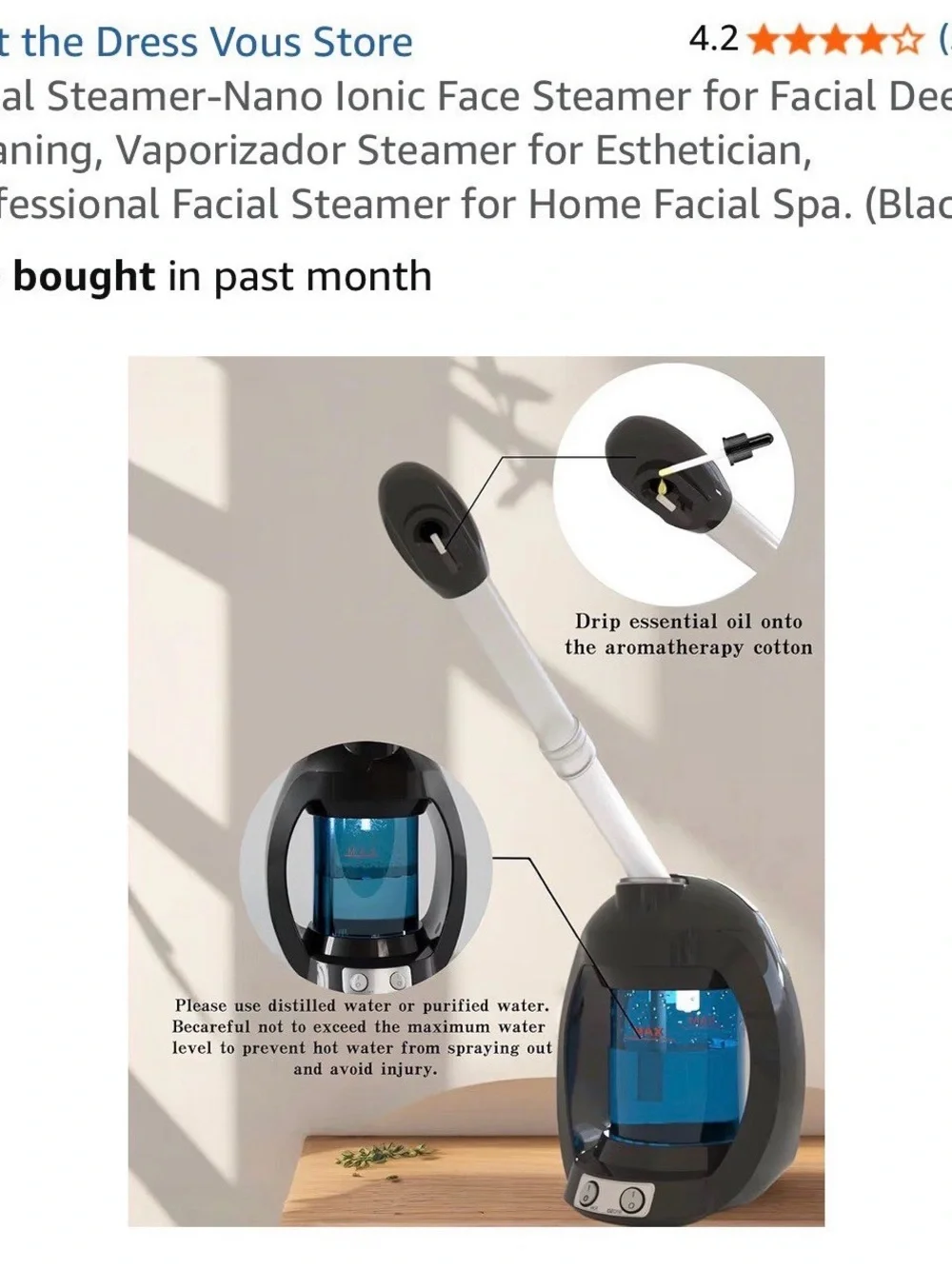 Facial Steam Vaporizer with Adjustable Arm - Black and Blue